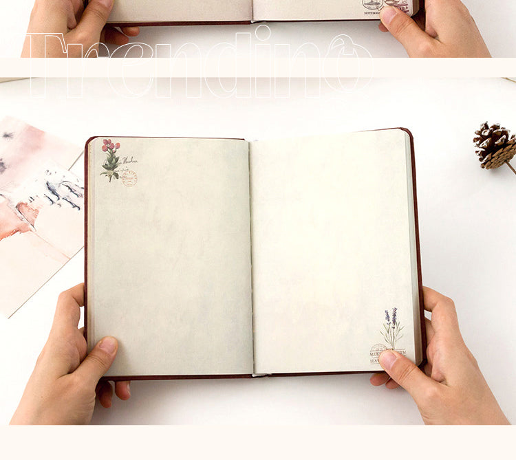 5Vintage Falling Flowers Illustrated Diary Notebook4