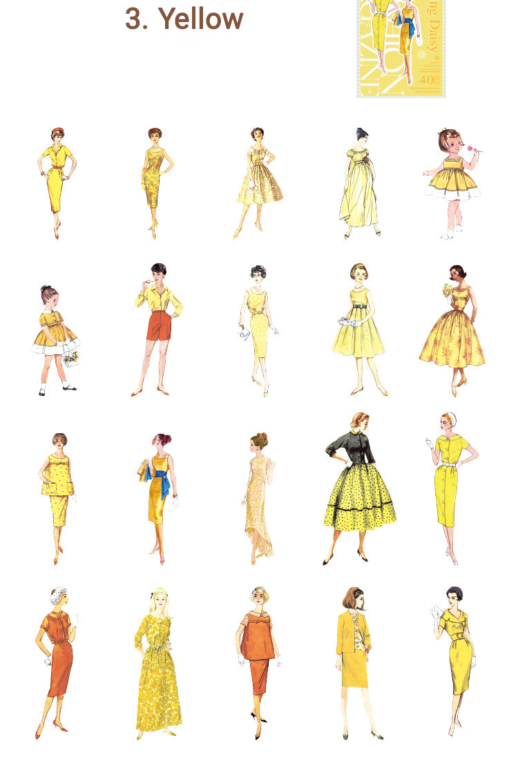5Vintage Fashion Lady Sticker Pack - Girl, People, Model11