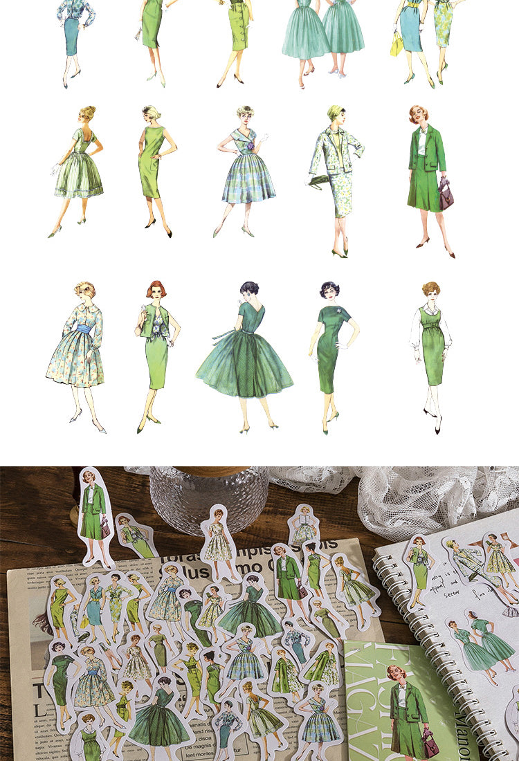 5Vintage Fashion Lady Sticker Pack - Girl, People, Model13