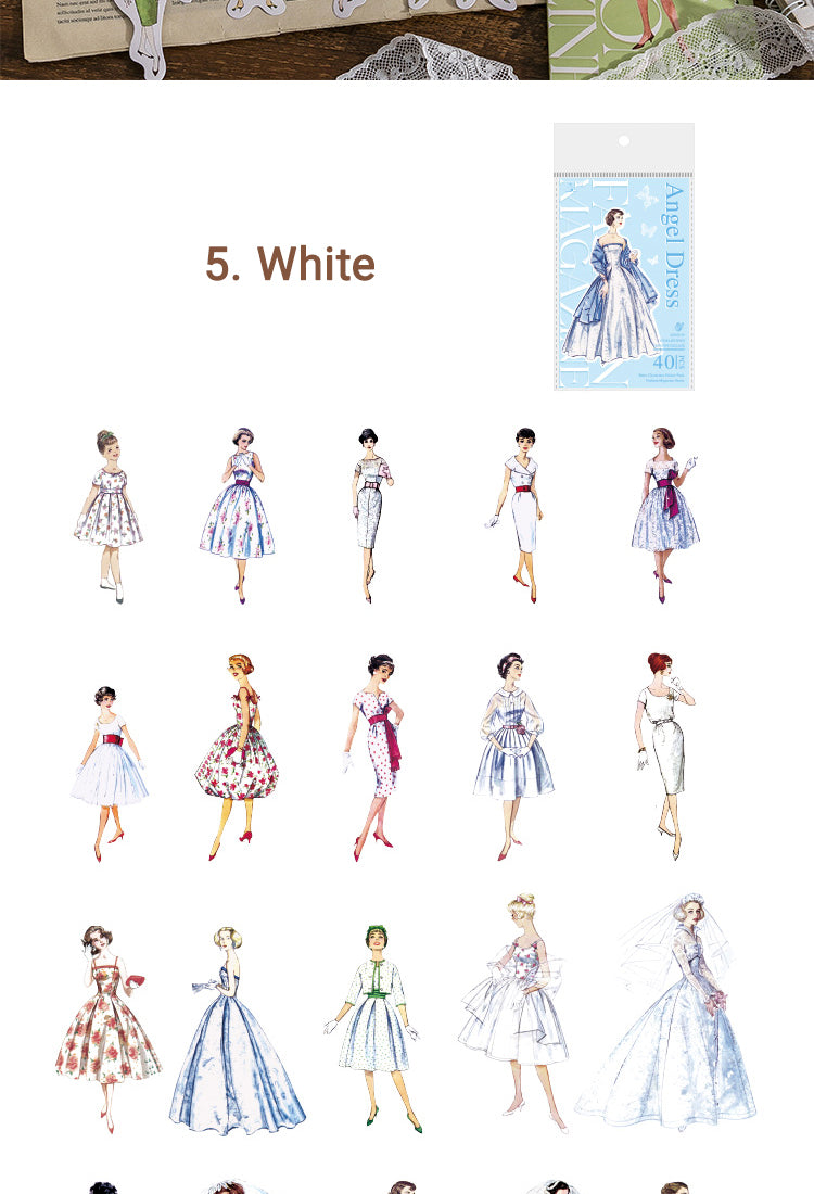 5Vintage Fashion Lady Sticker Pack - Girl, People, Model14