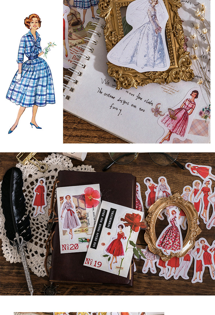 5Vintage Fashion Lady Sticker Pack - Girl, People, Model3