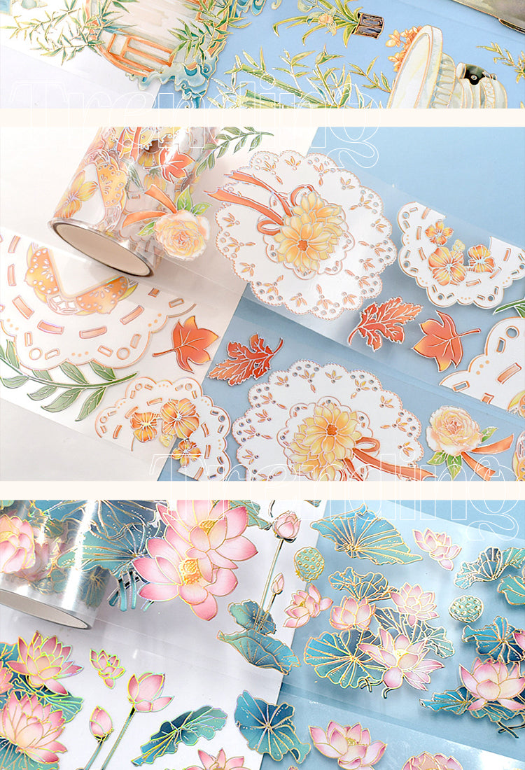 5Vintage Flower Blossoms Decorative PET Tape2