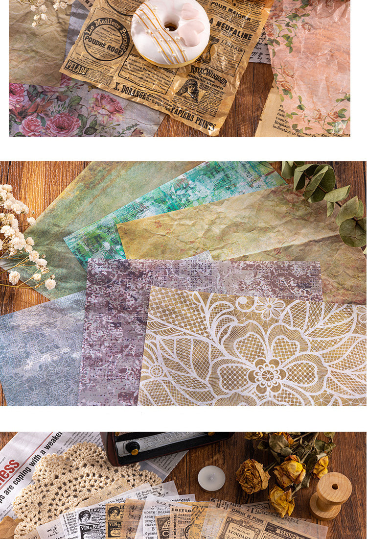5Vintage Inspired Classical Botanical Lace Decorative Paper5
