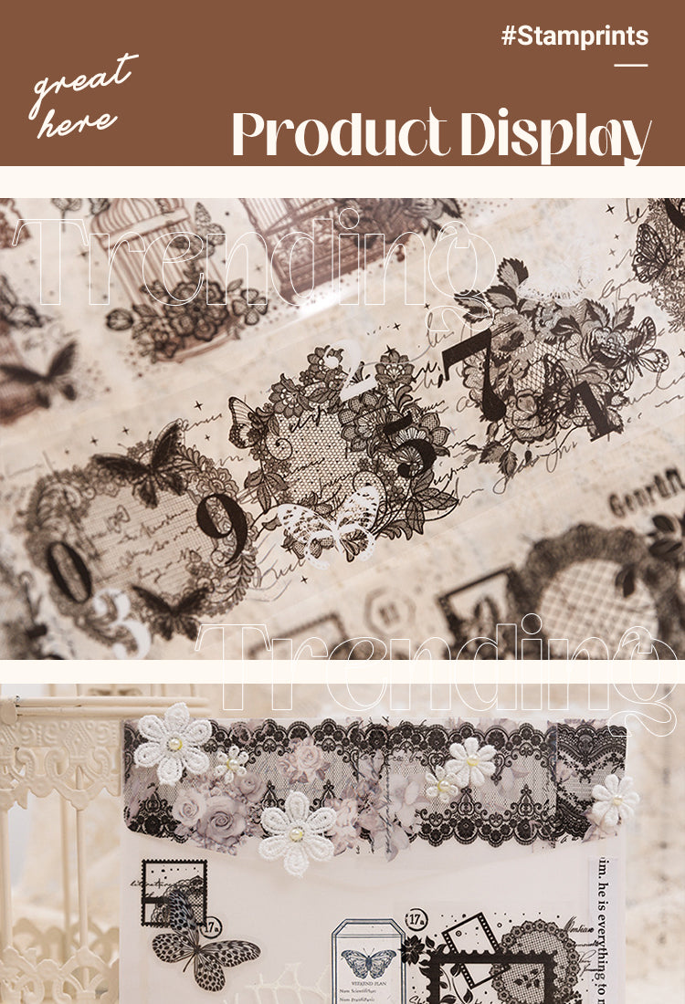 5Vintage Lace Collage PET Tape1