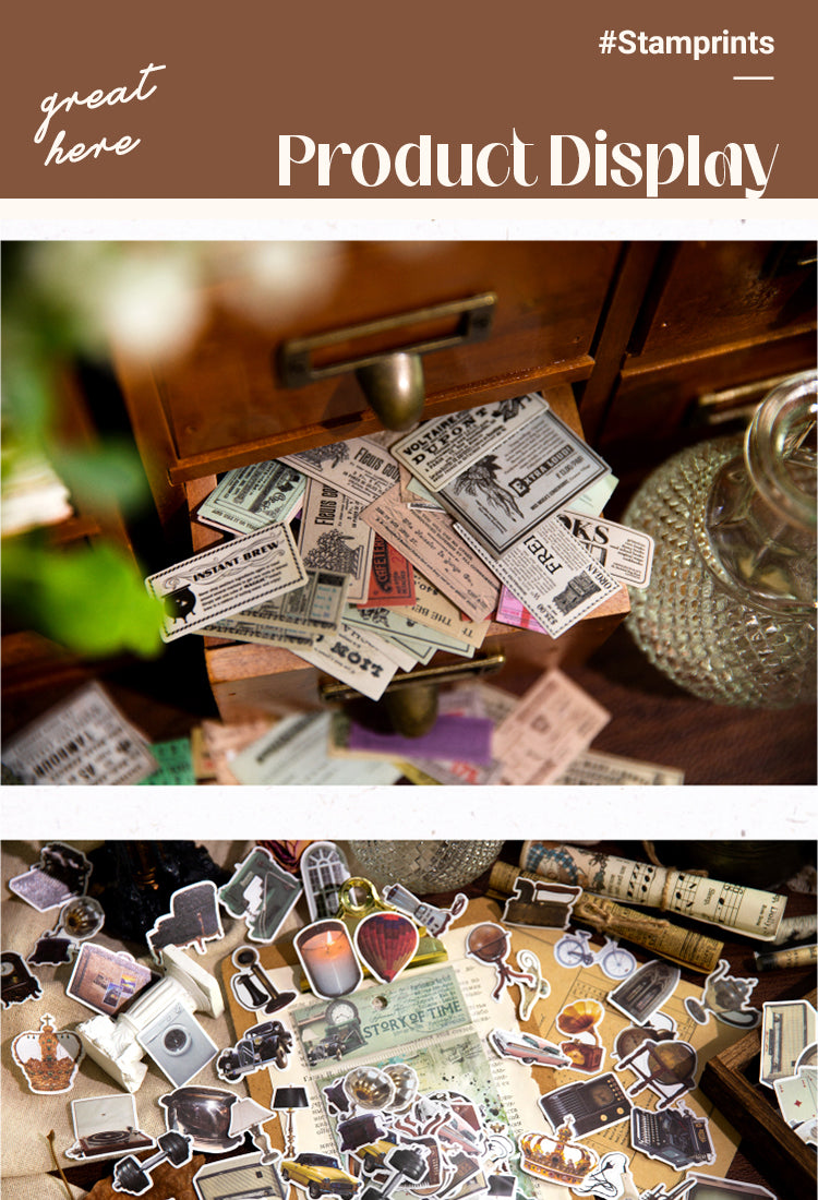 5Vintage Washi Sticker - Tag, Flower, Lady, Bill, Furniture, Butterfly1