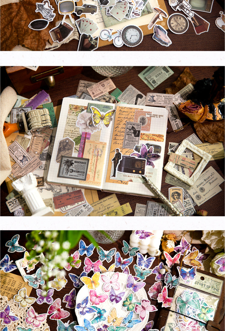 5Vintage Washi Sticker - Tag, Flower, Lady, Bill, Furniture, Butterfly2