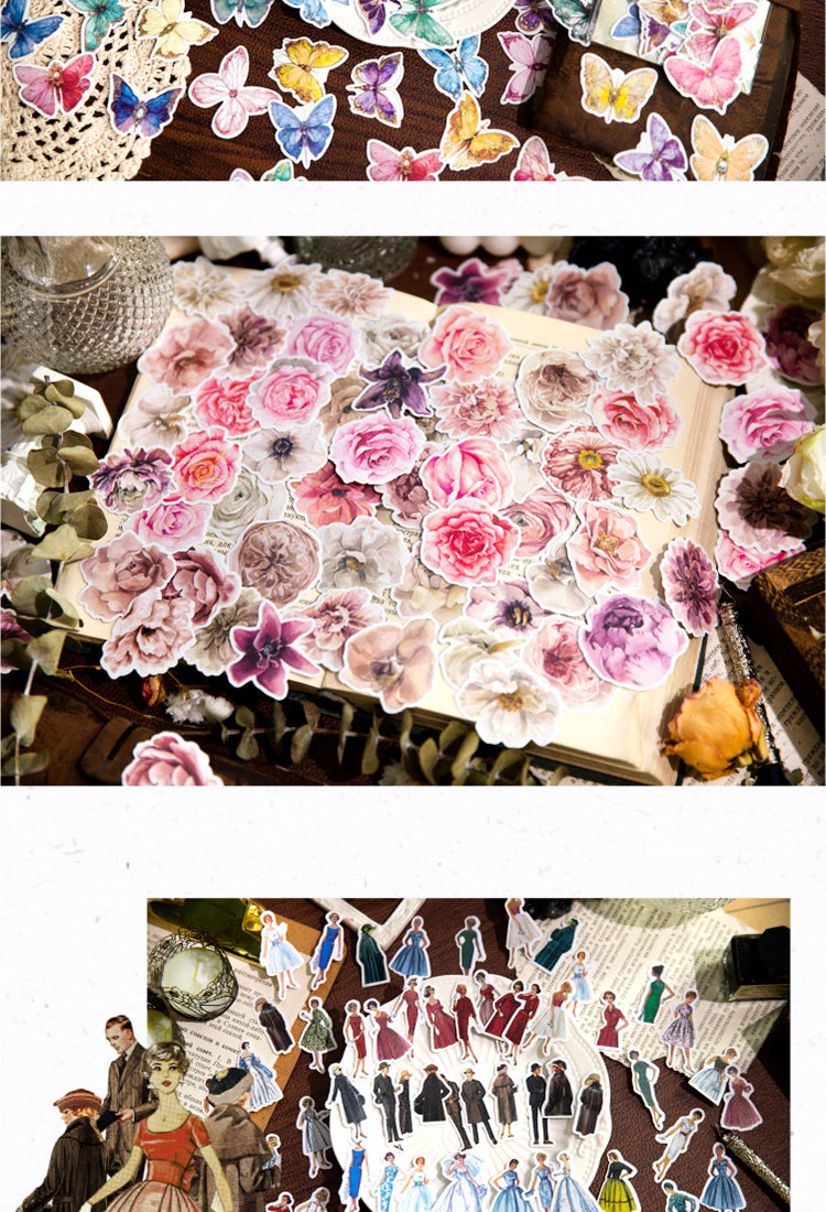 5Vintage Washi Sticker - Tag, Flower, Lady, Bill, Furniture, Butterfly3