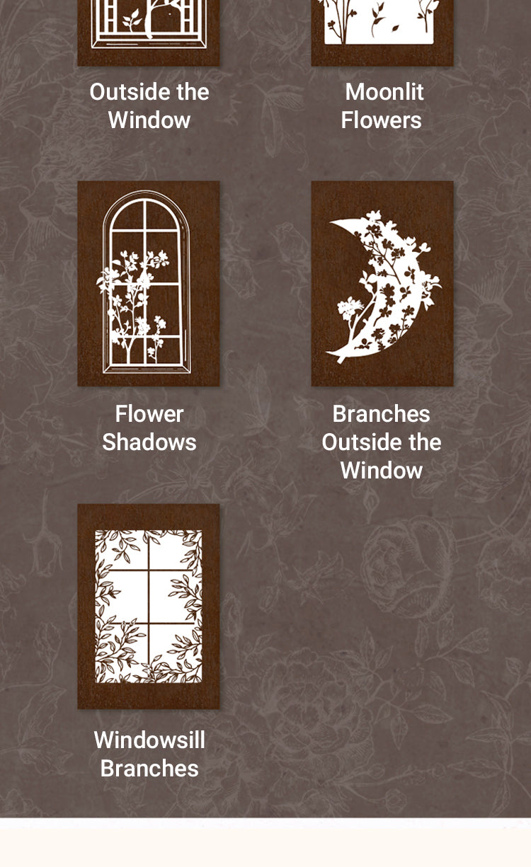 5Vintage Window View Series Wooden Rubber Stamp6
