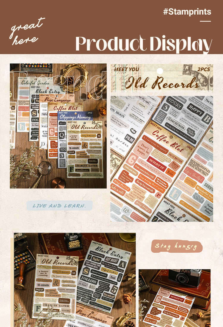 5Vintage Words and Phrases Stickers1