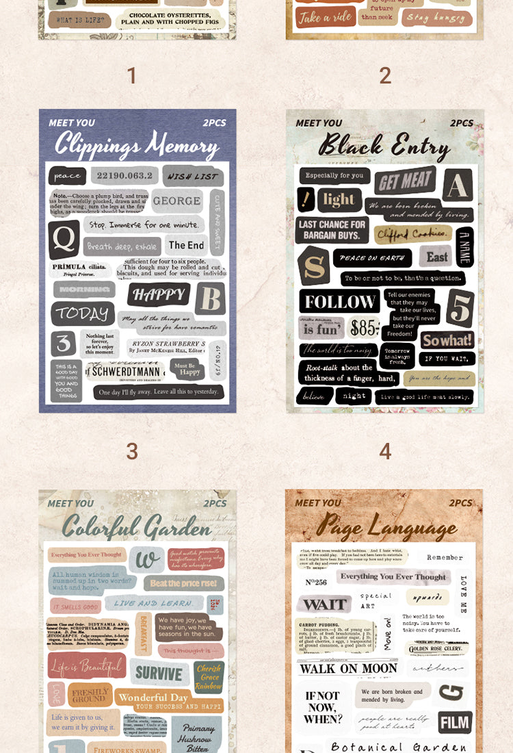 5Vintage Words and Phrases Stickers7
