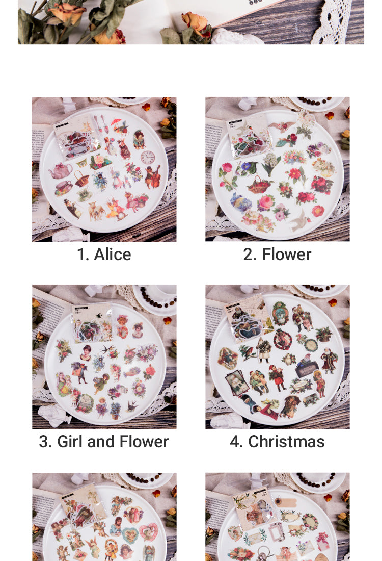 5Washi Decorative Stickers - Christmas, Flower, Alice, Angel, Girl5