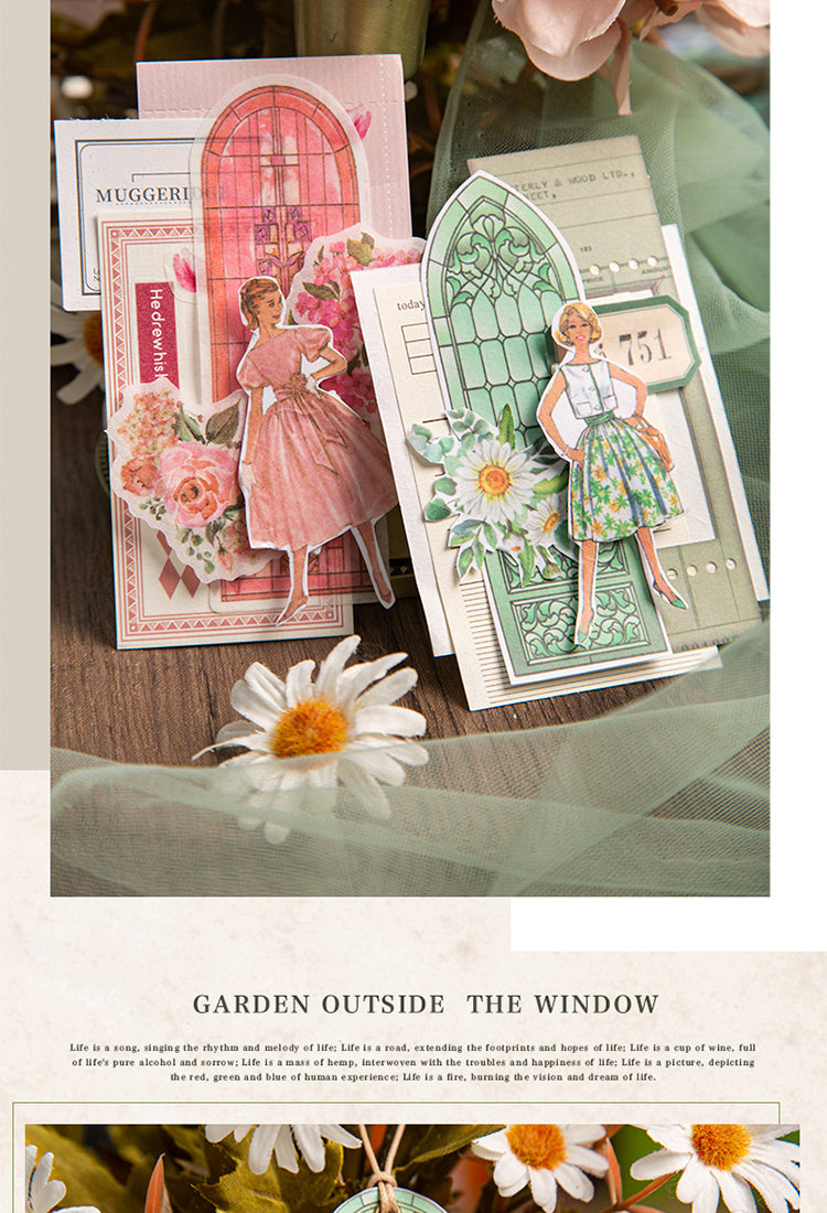 5Window Garden Series Window Flower Characters Sticker Pack4