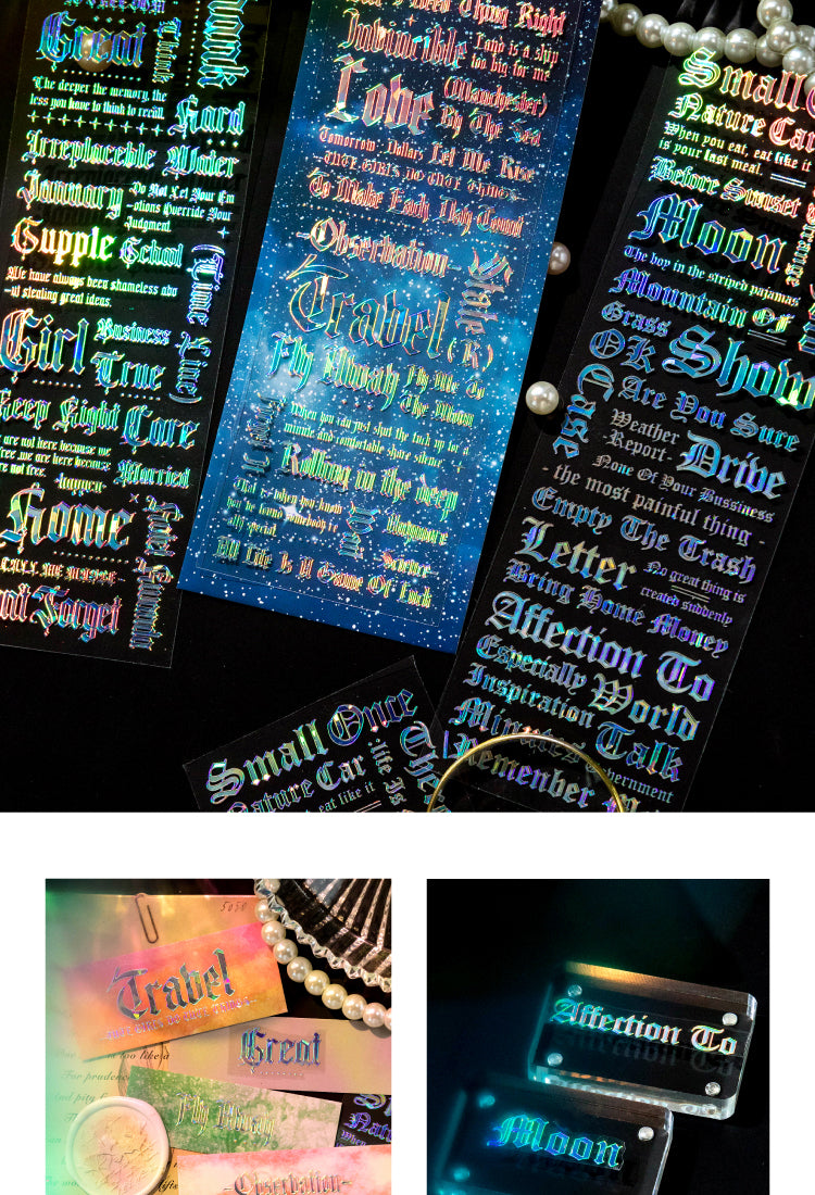 5Words and Text PET Laser Stickers9
