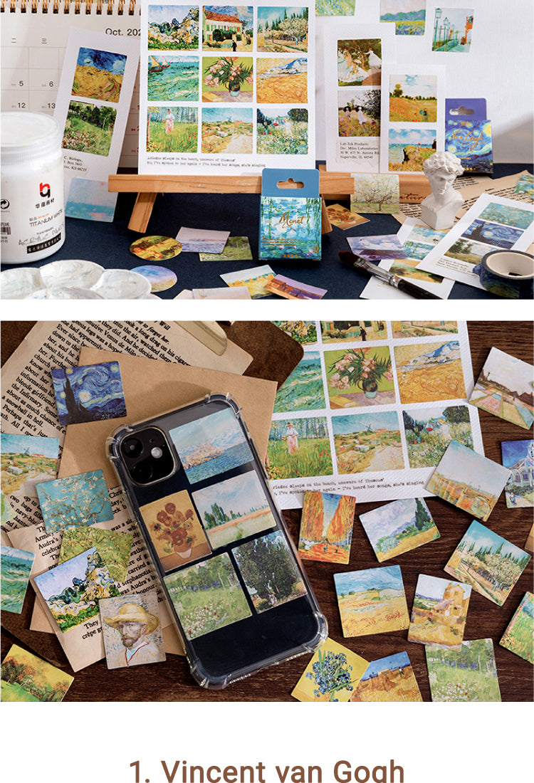 5World Masterpieces Stickers - Van Gogh, Hokusai, Da Vinci, Manet, Morris, Monet9