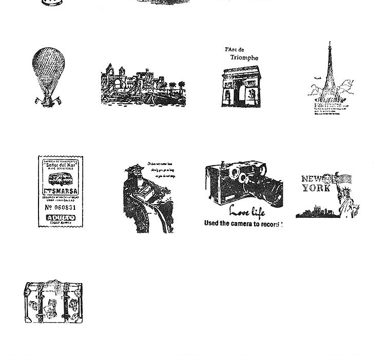 5World Tourist Attractions Rubber Stamp6
