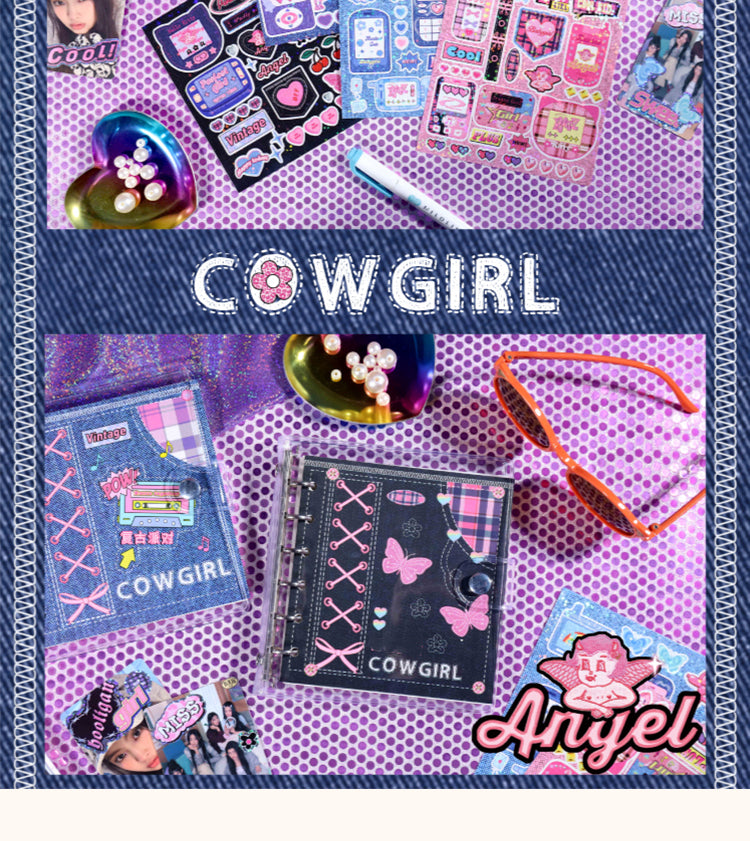 5Y2K Cow Girl Series Square Loose-leaf Jounal Notebook4