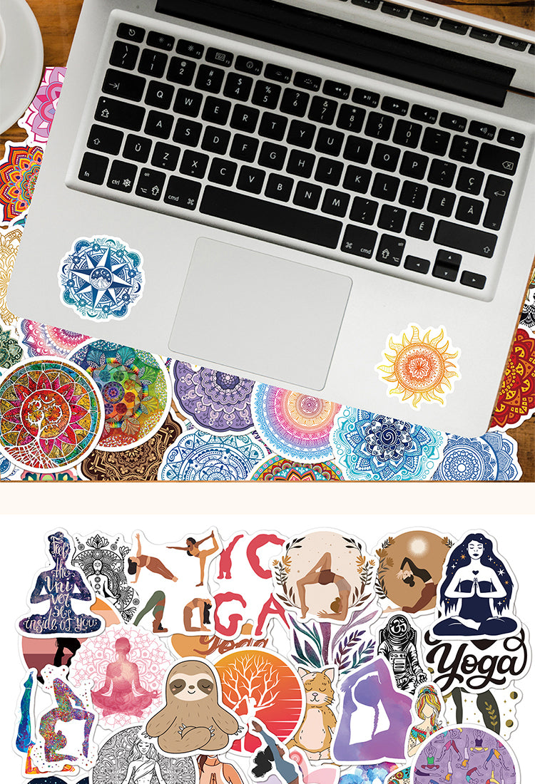 Sticker - Yoga Symbols Mandala PVC Sticker