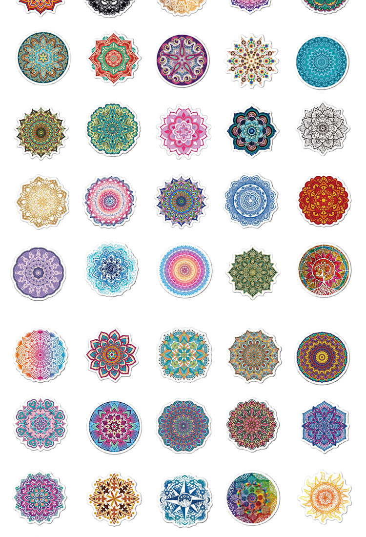 5Yoga Symbols Mandala PVC Sticker5