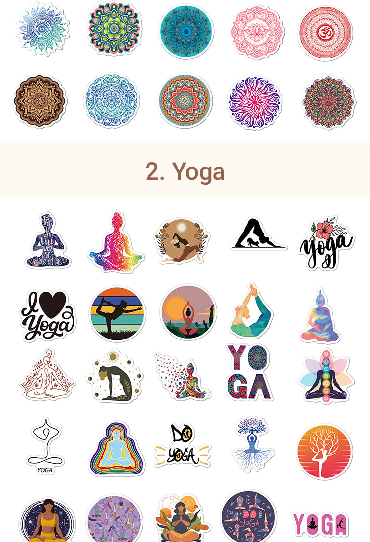 5Yoga Symbols Mandala PVC Sticker6