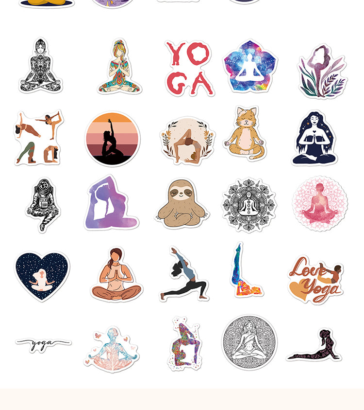 5Yoga Symbols Mandala PVC Sticker7