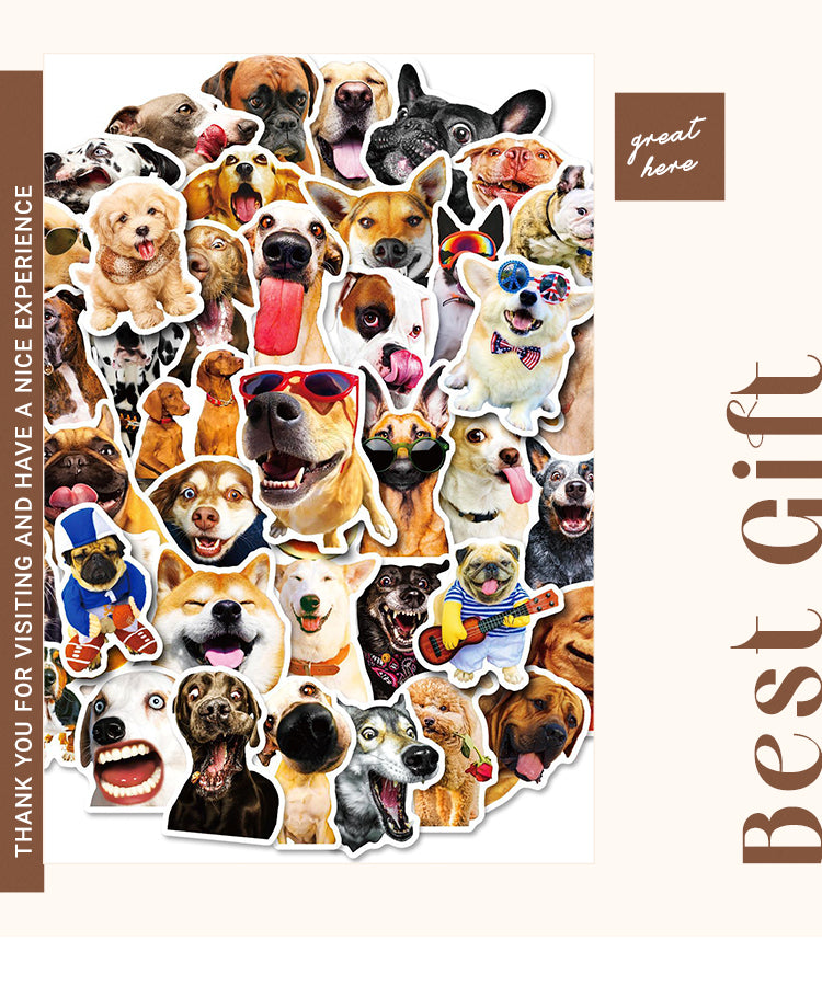 6Adorable Pet Collection Realistic Dog Expression Stickers1