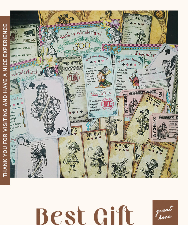 6Alice in Wonderland Vintage Sticker Pack1