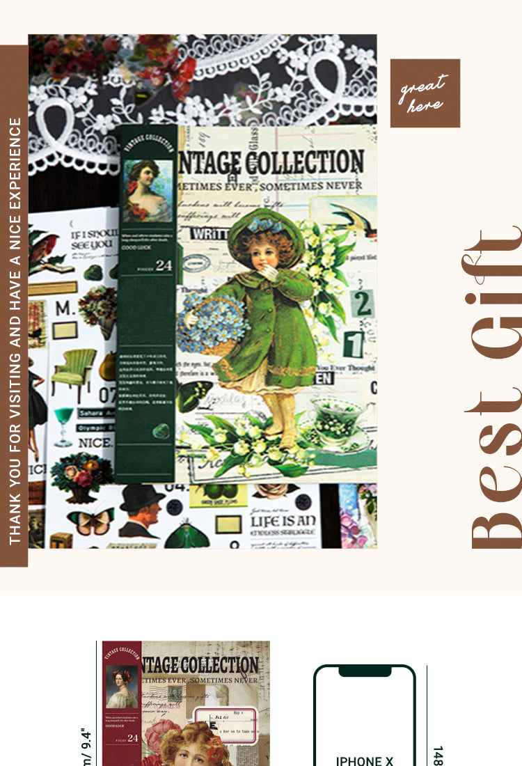 6Beautiful Collection Series Retro Plant Sticker Book1