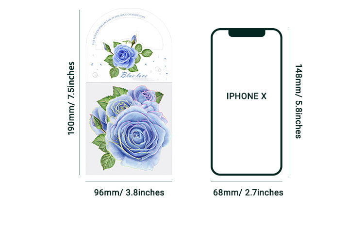 6Blue Flower and Plant Laser PET Sticker2