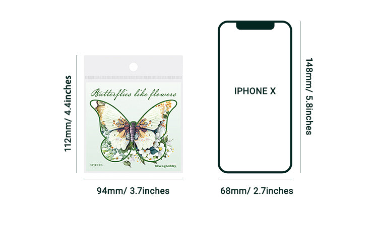 6Butterflies in a Garden of Flowers PET Stickers2