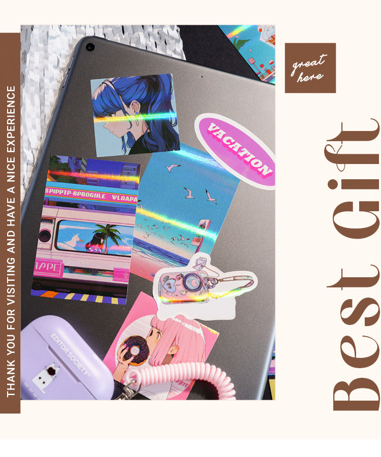 6CITYPOP Iridescent Sticker Pack-Japanese Anime, ACG1