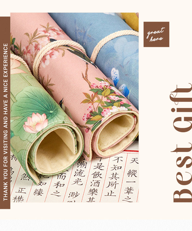 6Chinese Style Retro Simple Roll Up Pencil Case1