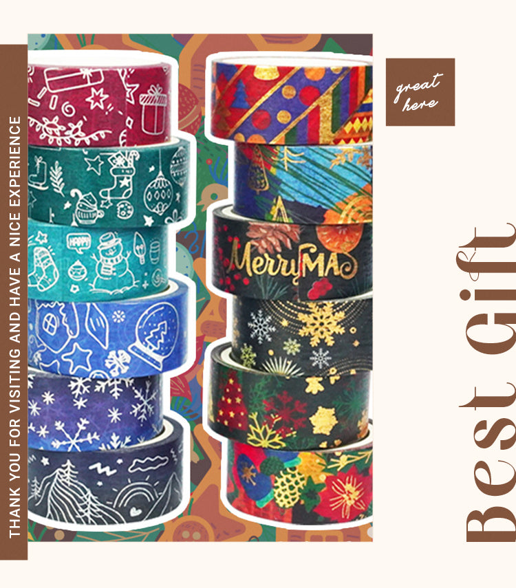 6Christmas Foil Gold and Silver Washi Tape Set1
