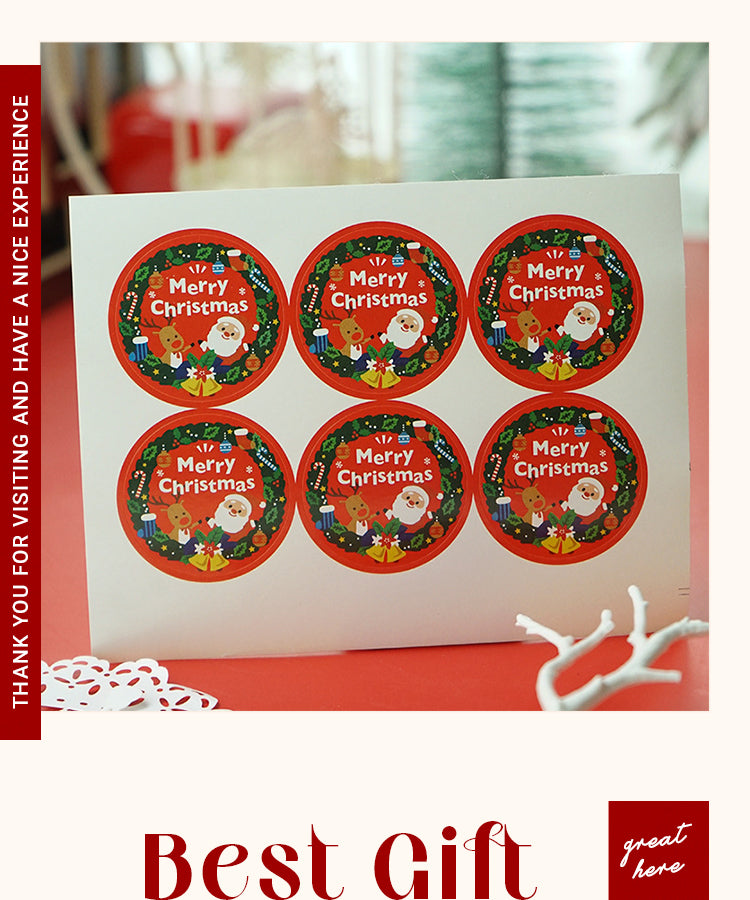 6Christmas Red Decorative Seal Stickers1