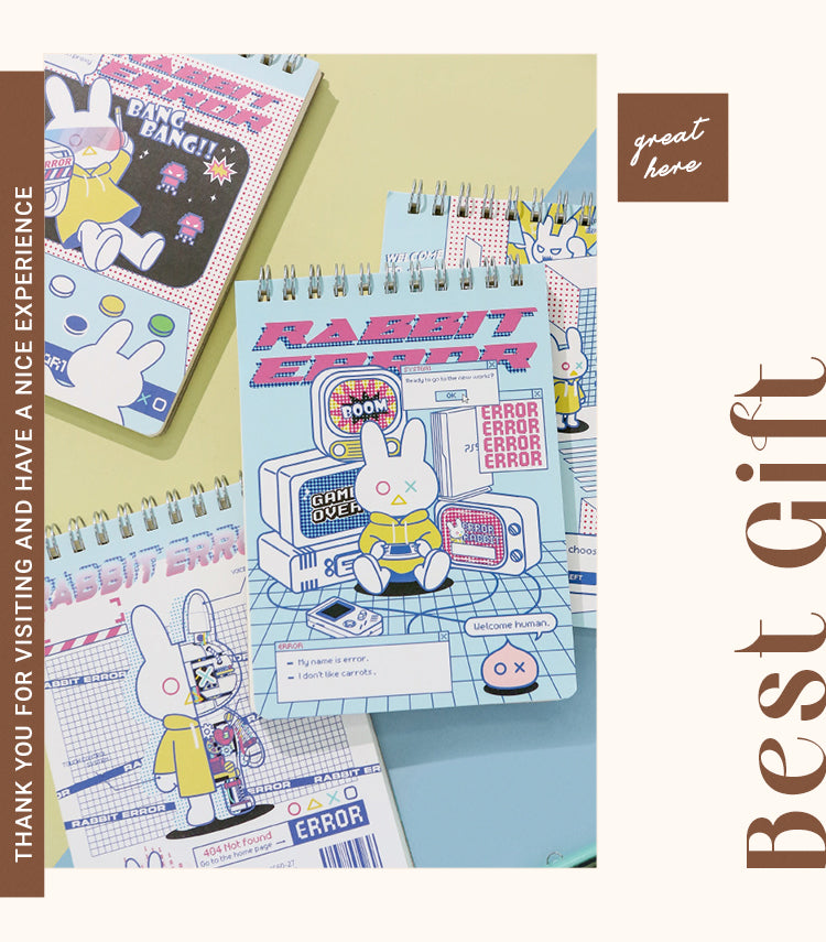 6Cute Cartoon Bunny Coil-Bound Journal Notebook1