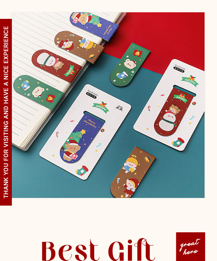 6Cute Cartoon Christmas Magnetic Bookmarks1