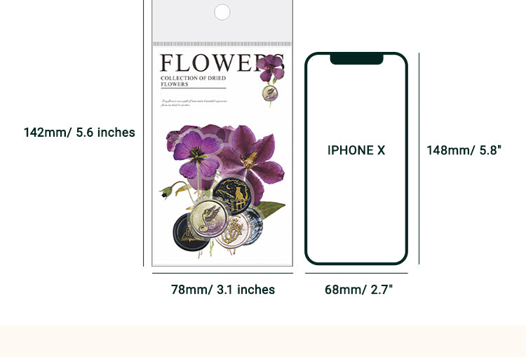 6Dried Flower Collection Wax Seal Flower Plant Sticker Pack2