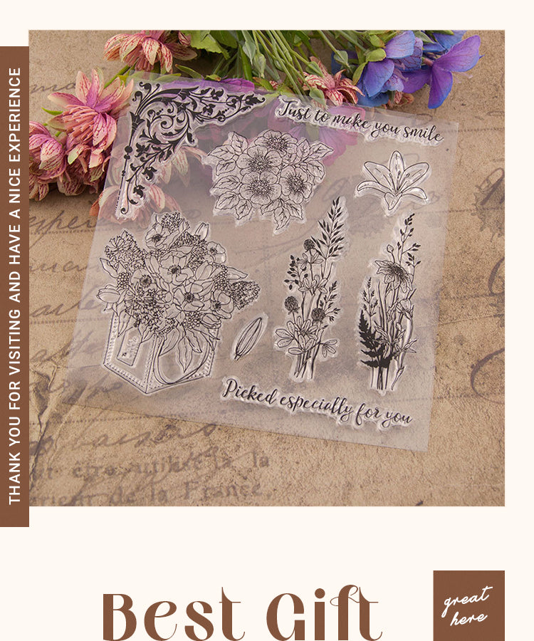 6Flower Clear Silicone Stamp1