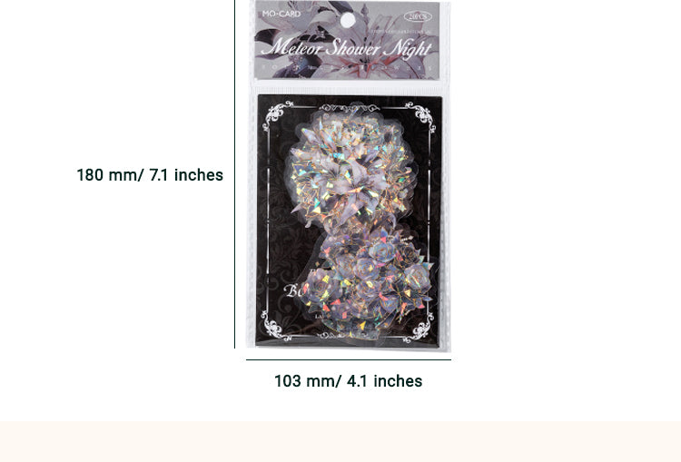 6Flower Theme Holographic Hot Stamping PET Stickers2
