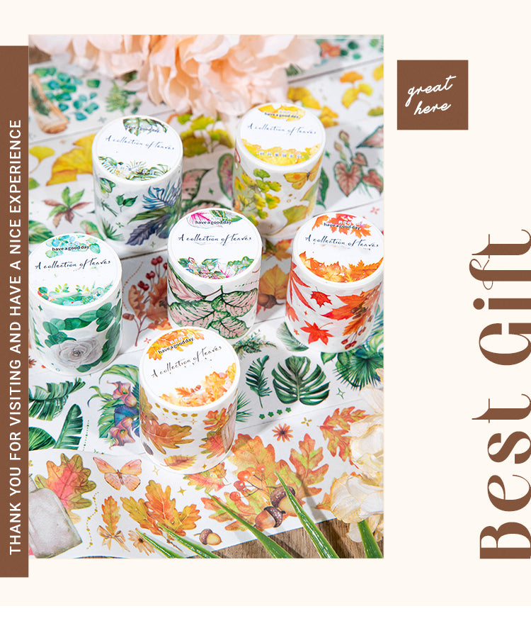 6Leaf Collection Series Plant Washi Tape1