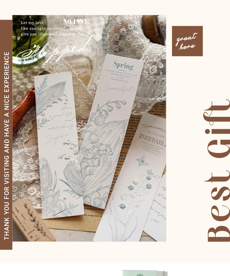6Lily of the Valley Letterpress Bookmarks1