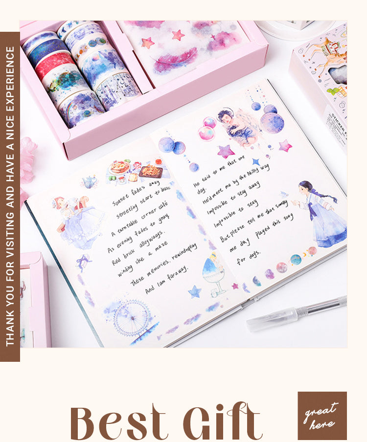 6Magical Girl Cherry Blossom Celestial Cartoon Scrapbook Kit1