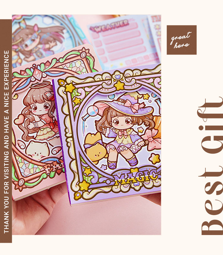 6Mysterious Kingdom Series Cute Girl Square Diary Journal1