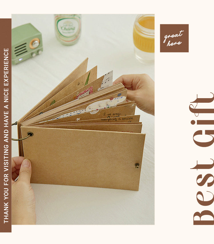 DIY Kraft Paper Album Retro Handmade Simple White Paper Stickers Large  Thick Swatches Hand Book Loose-leaf Book - AliExpress