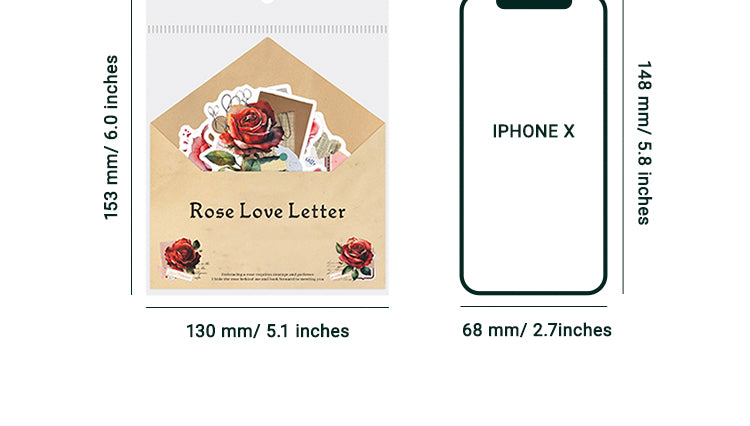 6Rose Love Letter Washi Stickers2