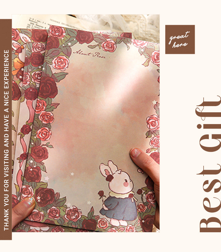 6Rose and Rabbit Blank Letter Paper Booklet2