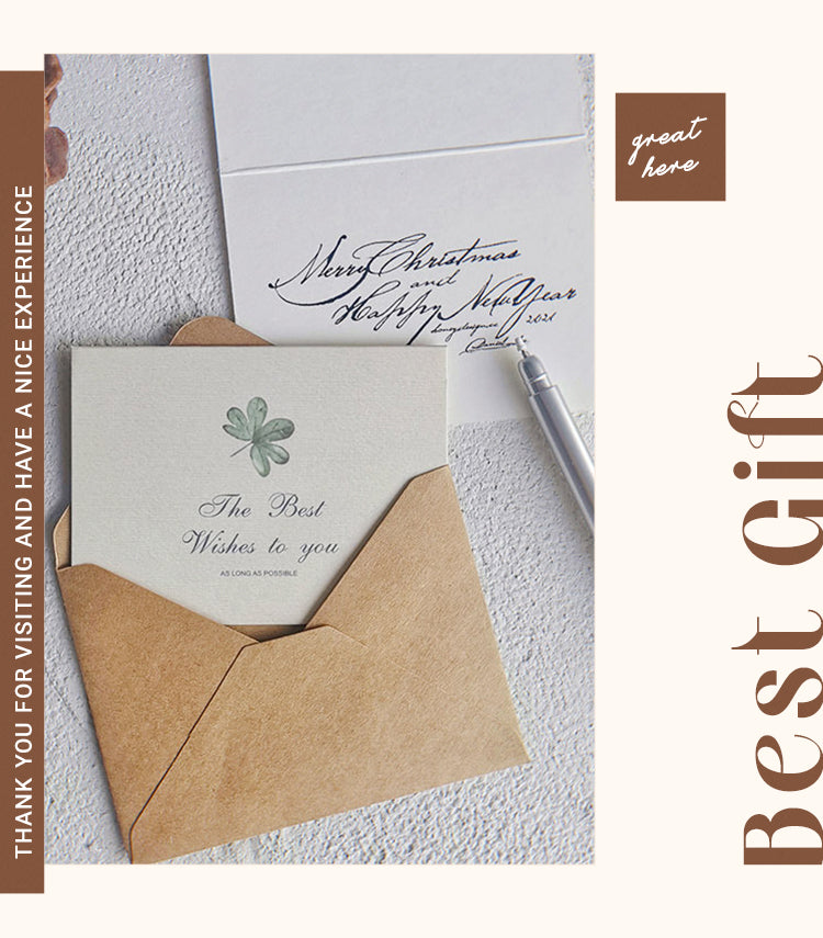 6Simple Natural Style Botanical Greeting Card Envelope Set1