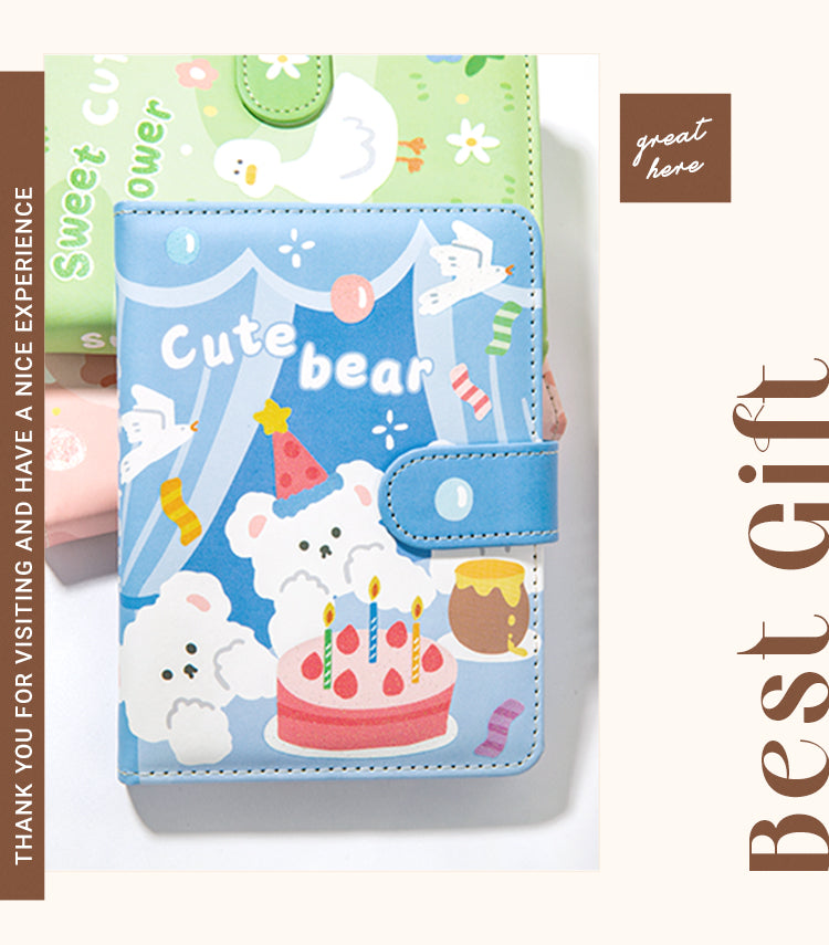 6Sweet Puff Series Cute Cartoon Animal Magnetic Buckle Journal Notebook1