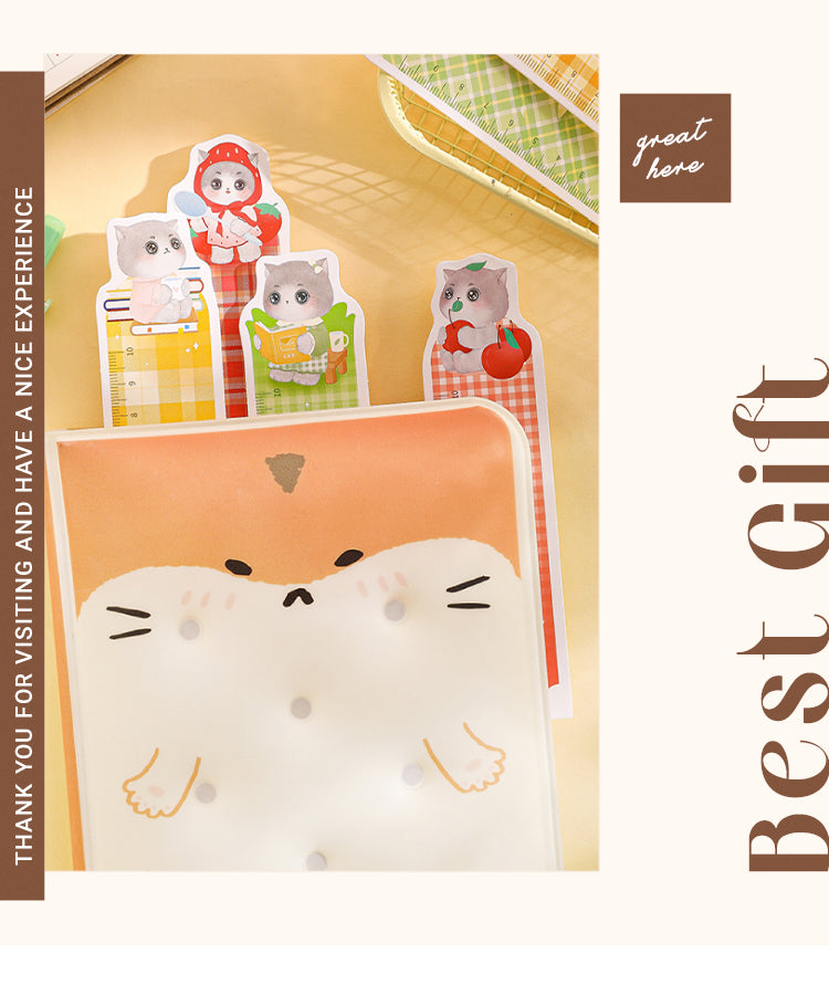 6Sweetheart Cute Cat Boxed Ruler Bookmarks1
