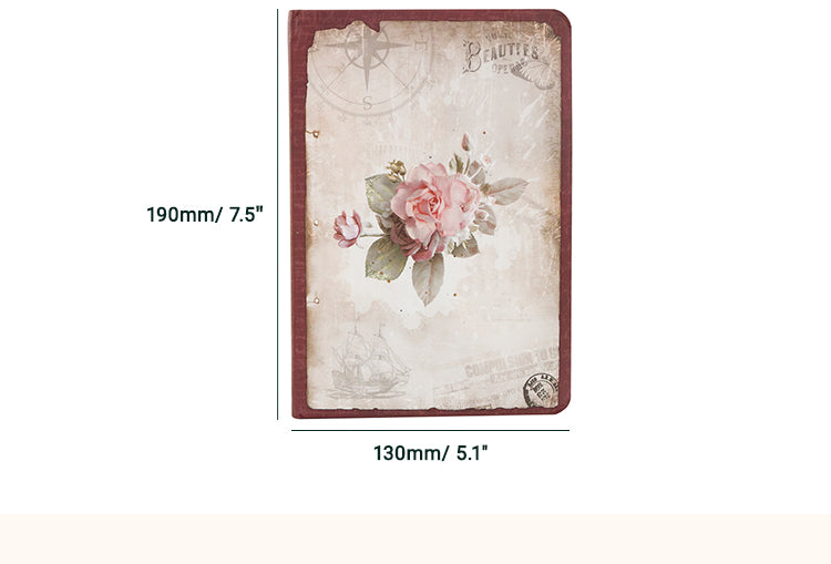 6Vintage Falling Flowers Illustrated Diary Notebook2