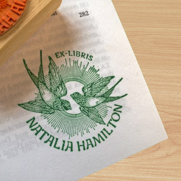 Personalized Book Rubber Stamp
